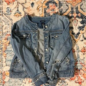 Gap Stretch Large Distressed Denim Jacket